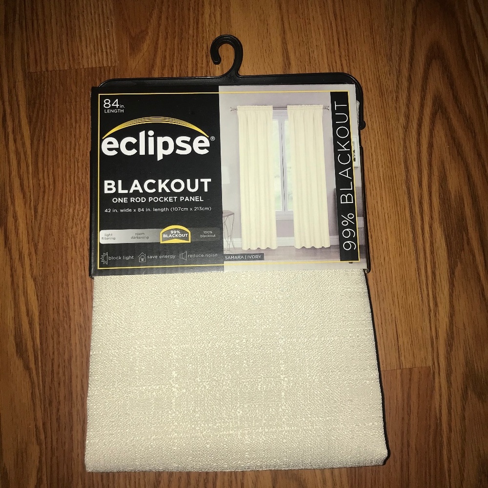 Eclipse Blackout 84 in. Ivory Curtain